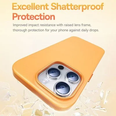 Cover Iphone 15 Pro Fauxther Series Baseus - Sunset Orange